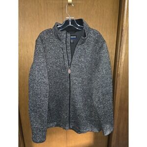 Womens Knoss Carbon Heather Grey Bonded Sweater Fleece Jacket Size Large